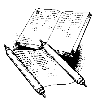 BIBLE AND A SCROLL IMAGE 11kb 336x327